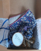Gift Boxe- Parisian Floral  Face covering & set of three hair scrunchies