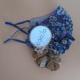 Gift Boxe- Parisian Floral  Face covering & set of three hair scrunchies