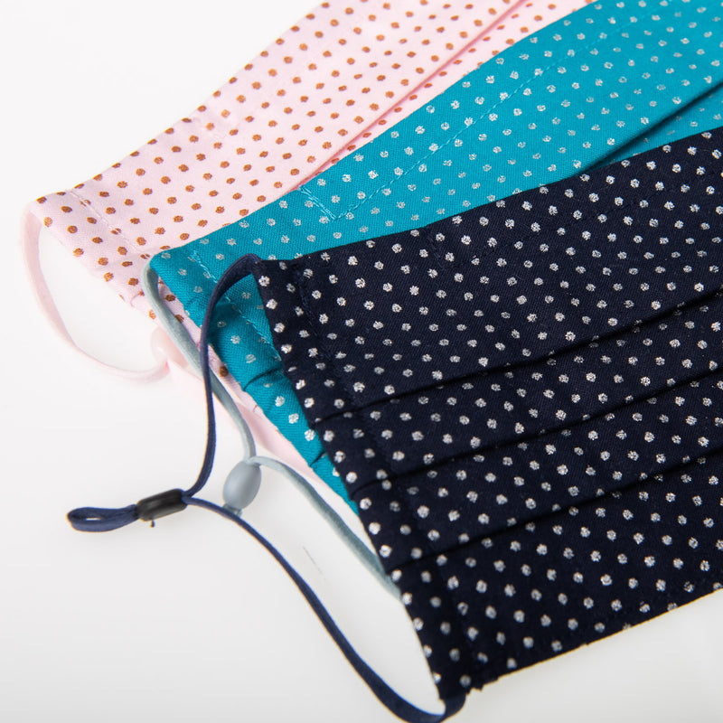 Small Metallic Polka Dots Classic European face covering